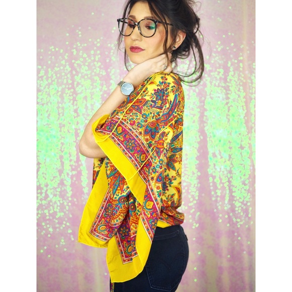 100% SILK Kimono Mandala Pattern Top - Picture 5 of 8